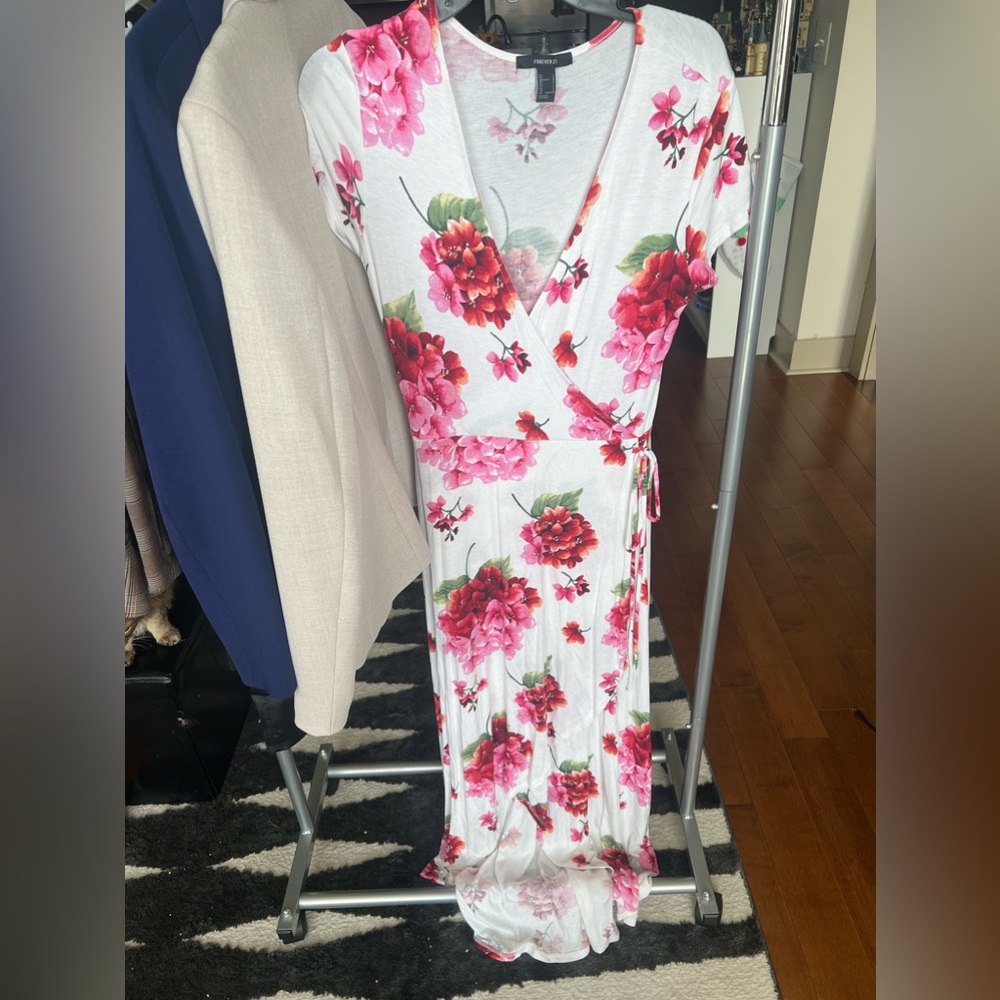 Floral Maxi Dress with Slit and Tie details